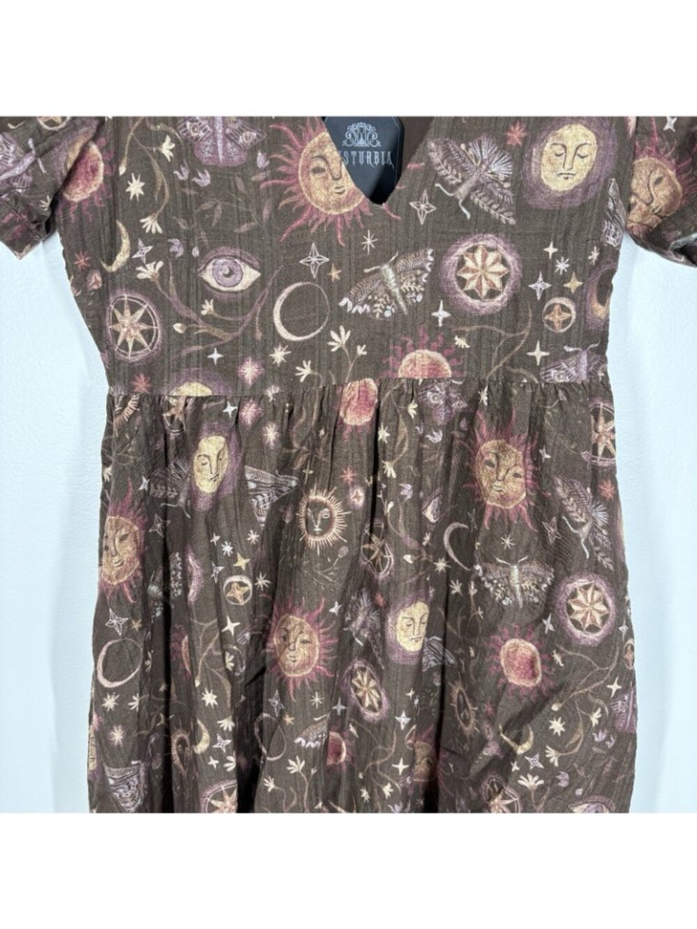 Disturbia Brown Celestial Print Mini Dress - Picture 6 of 16